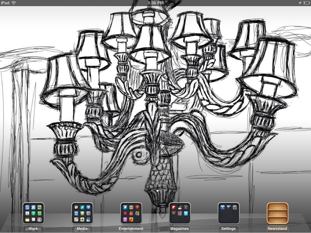 Screenshot of Antoine's iPad w/artwork